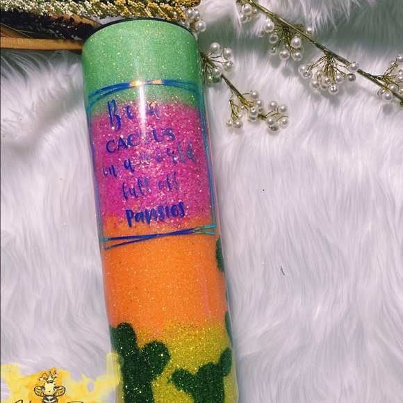 Cactus 20oz  Custom Glitter Tumbler - Picture 3 of 11